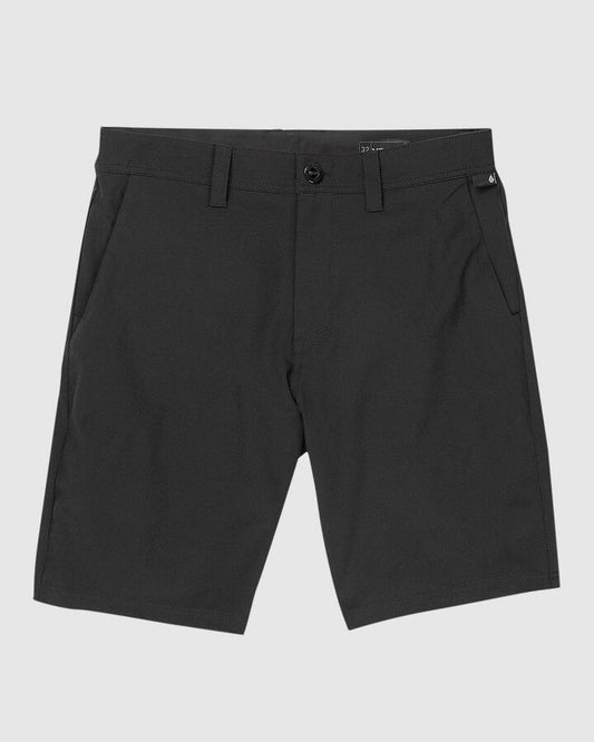 Image of a model wearing Shorts. Product name - Volcom Mens Frickin Cross Shred 20" Hybrid Short Black in Black colour by brand - Volcom
