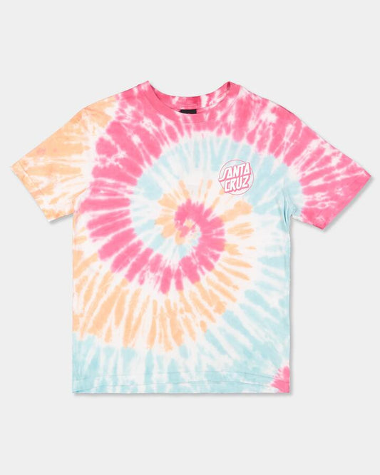 Image of T-Shirts. Product name - Santa Cruz Girls 8-16 Dot Redux Tie Dye T-Shirt Multi Tie Dye in Multi Tie Dye colour by brand - Santa Cruz