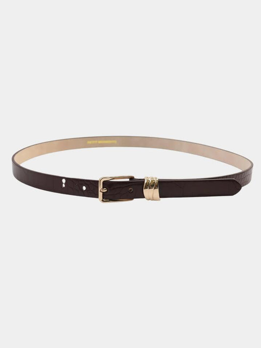 Image of Accessories. Productname: Petit Moments Moden Slim Belt in Brown/Croc colour by brand - Petit Moments