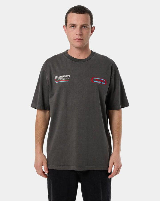Image of T-Shirts. Product name - Thrills Mens Beginning Anarchy Oversized T-Shirt Merch Black in Merch Black colour by brand - Thrills