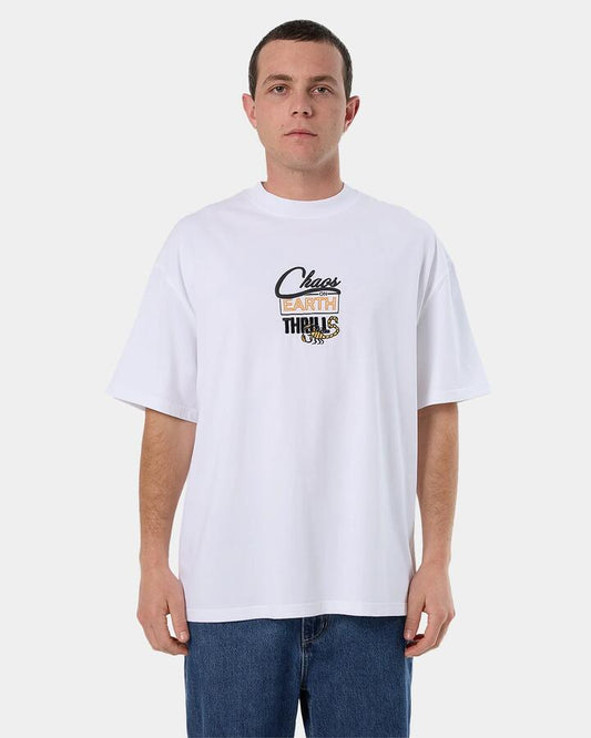 Image of T-Shirts. Product name - Thrills Mens This Stings Box Fot Oversized T-Shirt White in White colour by brand - Thrills