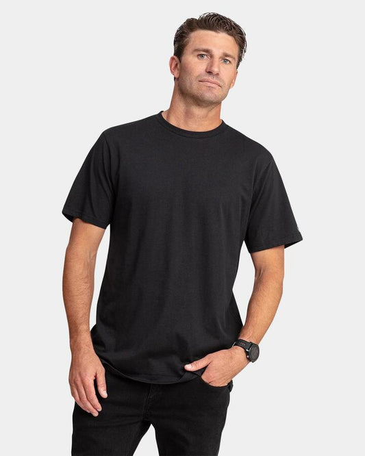 Image of T-Shirts. Product name - Volcom Mens Aus Solid T-Shirt Black in Black colour by brand - Volcom
