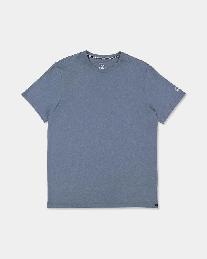 Image of T-Shirts. Product name - Volcom Mens Aus Solid T-Shirt Smokey Blue in Smokey Blue colour by brand - Volcom