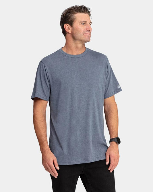Image of T-Shirts. Productname: Volcom Mens Aus Solid T-Shirt Smokey Blue - in Smokey Blue colour by brand - Volcom
