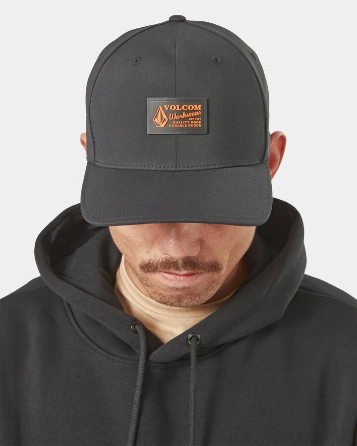 Image of Hats. Product name - Volcom Mens Work Wear Cap Black in Black colour by brand - Volcom