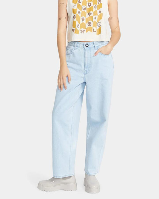 Image of Jeans. Productname: Volcom - Womens Weellow Denim Pants - Light Blue - in Light Blue colour by brand - Volcom