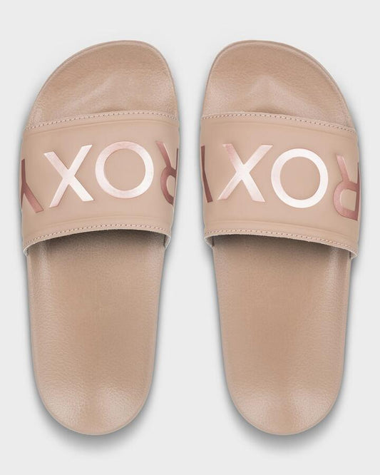 Image of Slippers. Productname: Roxy Womens Slippy Ii Slides Woodsmoke - in Woodsmoke colour by brand - Roxy