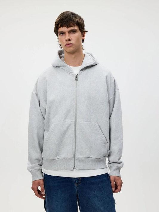 Image of a model wearing Outerwear. Productname: Article One Evren Hoodie in ASH MARLE colour by brand - Article One