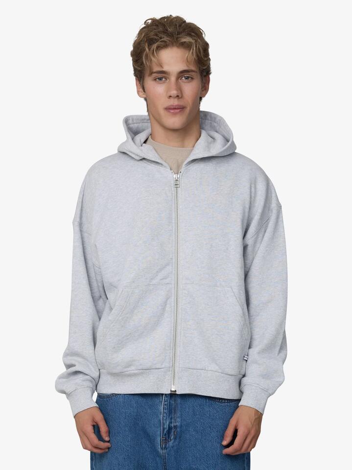 Image of a model wearing Outerwear. Productname: Article One Evren Hoodie in Ash Marle colour by brand - Article One