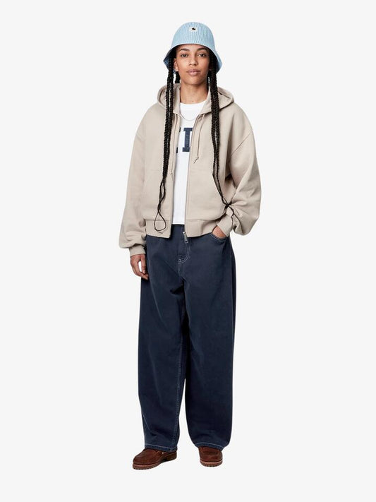 Image of a model wearing Pants. Productname: Carhartt Wip Brandon Pant in Ink Stone Dyed colour by brand - Carhartt Wip