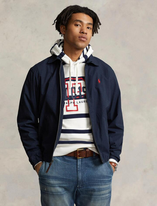 Image of a model wearing Outerwear. Productname: Bayport Wb Cotton Jacket in Navy colour by brand - Polo Ralph Lauren