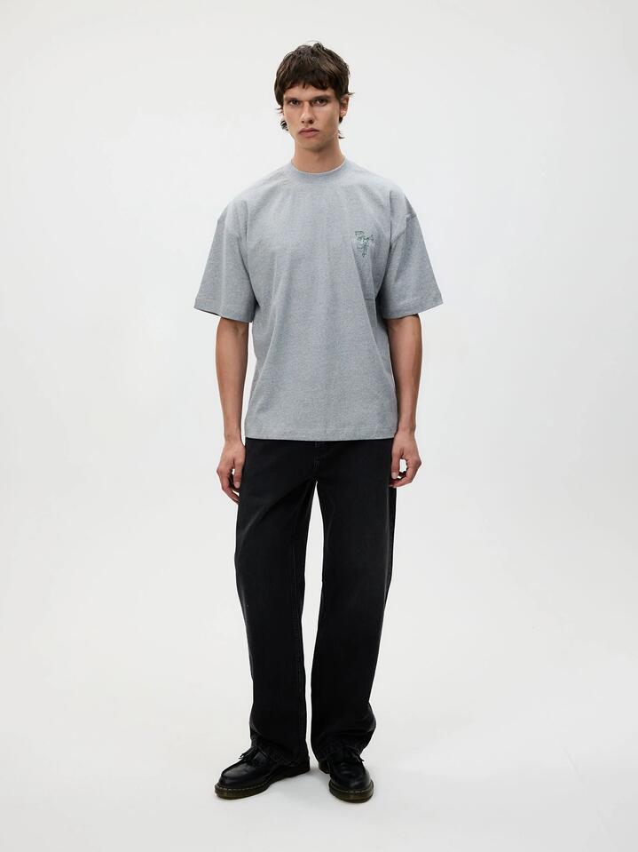 Image of a model wearing Tops. Productname: Article One Ceremony Tee in Ash Marle colour by brand - Article One