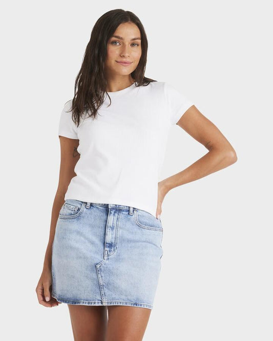 Image of T-Shirts. Productname: Roxy Womens Base Rib T-Shirt Bright White - in Bright White colour by brand - Roxy