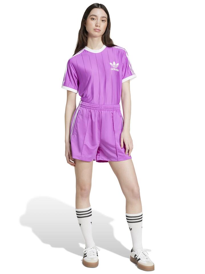 Image of a model wearing Shorts. Productname: Adidas Firebird Short in Purple Burst colour by brand - Adidas