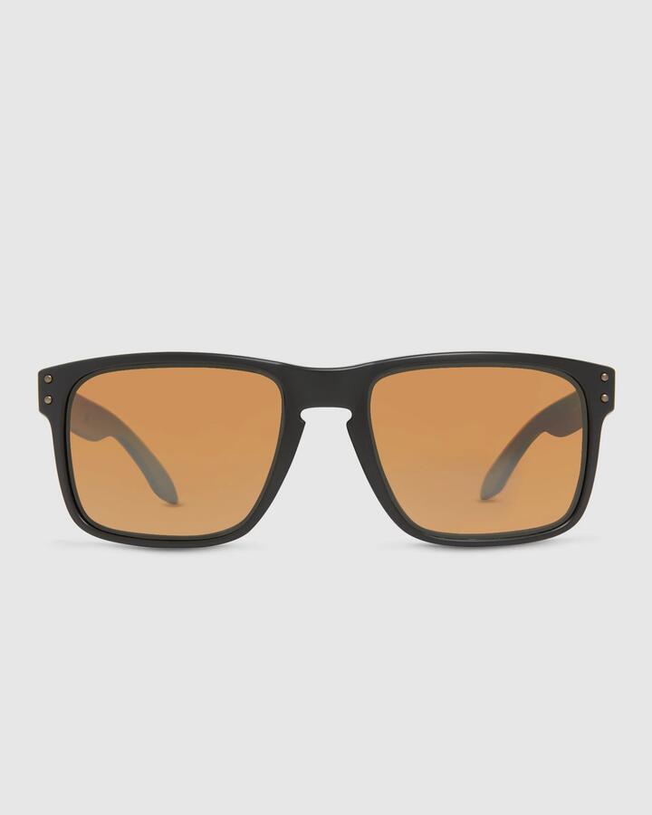 Image of Sunglasses. Product name - Oakley Holbrook Matte Black Prizm Sunglasses Matte Black W/ Prizm in Matte Black W/ Prizm colour by brand - Oakley