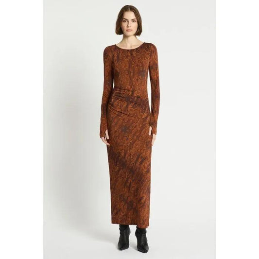 Image of a model wearing Dress. Productname: Veneera Dress in PRINT colour by brand - sass and bide