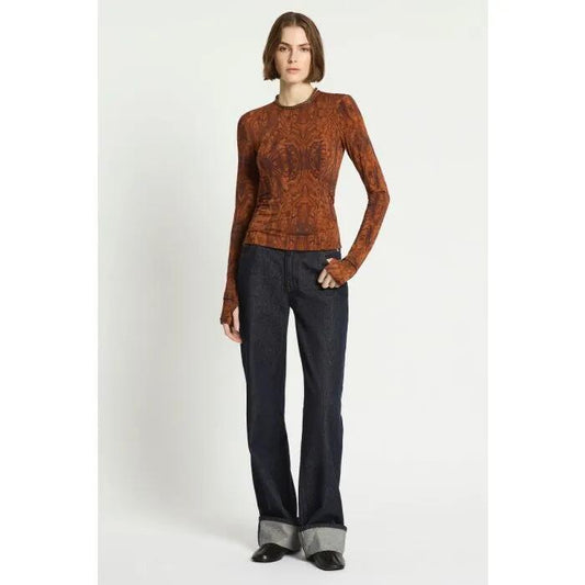 Image of a model wearing Tops. Productname: Veneera Top in PRINT colour by brand - sass and bide