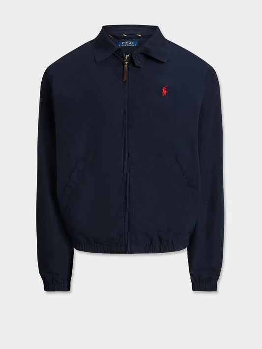 Image of a model wearing Outerwear. Productname: Polo Ralph Lauren Bayport Wb Cotton Jacket in Navy colour by brand - Polo Ralph Lauren