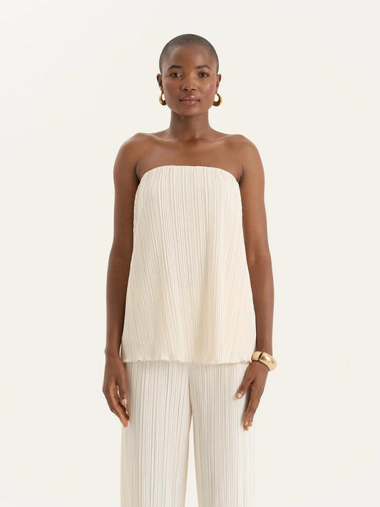 Image of a model wearing Tops. Productname: 4th & Reckless Olivia Top in Cream colour by brand - 4th & Reckless