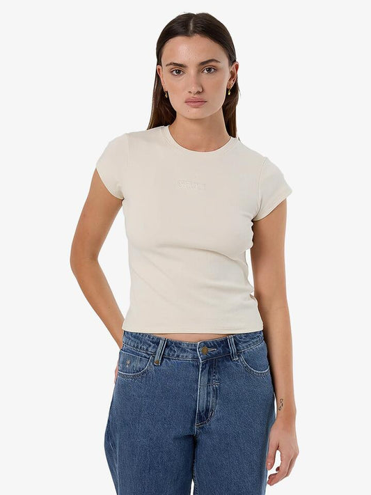 Image of a model wearing Tops. Productname: Thrills Superior Club Tee in Heritage White colour by brand - Thrills