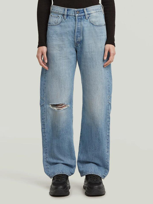 Image of a model wearing Denim. Productname: G-Star Bowey 3D Boyfriend in VINTAGE RIPPED MINE DUST colour by brand - G-Star