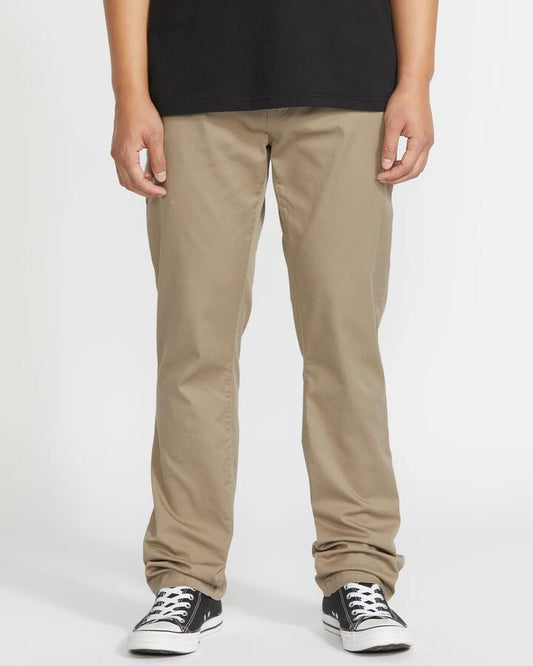 Image of Accessories. Productname: Volcom Mens Frickin Modern Stret Chinos Khaki - in Khaki colour by brand - Volcom
