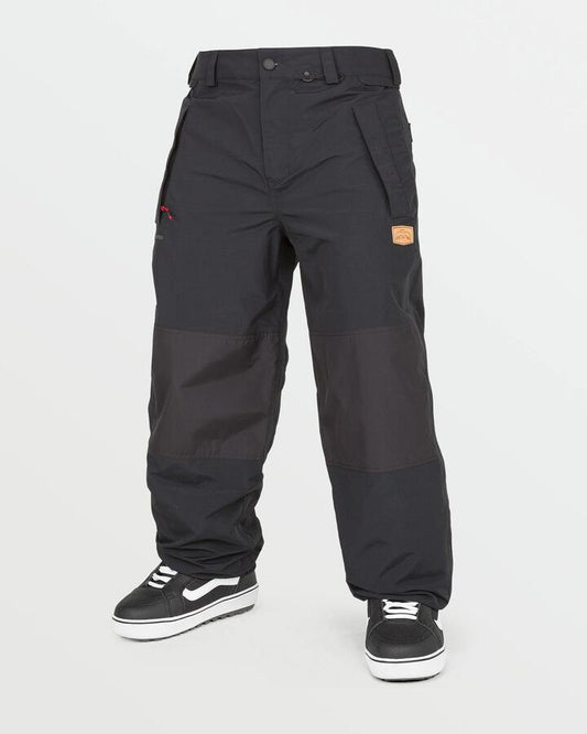 Image of a model wearing Pants. Productname: Volcom Mens Longo Gore-Tex Snow Pants Black - in Black colour by brand - Volcom