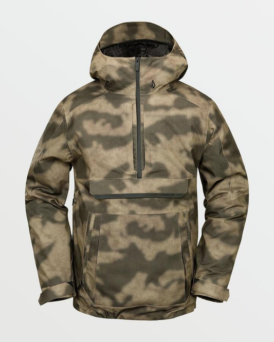 Image of a model wearing Outerwear. Productname: Volcom Mens Brighton Waterproof Jacket Camouflage - in Camouflage colour by brand - Volcom