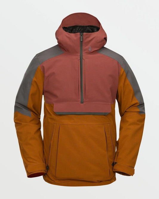 Image of a model wearing Outerwear. Productname: Volcom Mens Brighton Waterproof Jacket Caramel - in Caramel colour by brand - Volcom