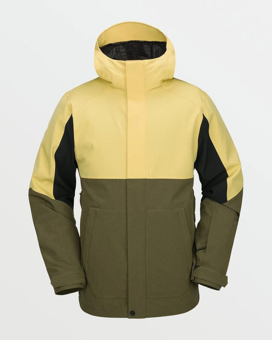 Image of a model wearing Outerwear. Productname: Volcom Mens Brighton Full Zip Snow Jacket Ivy - in Ivy colour by brand - Volcom