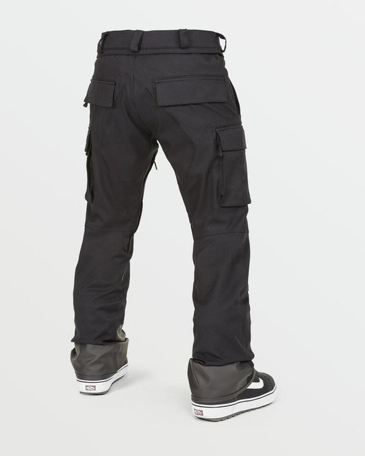 Image of a model wearing Pants. Productname: Volcom Mens New Articulated Snow Pants Black - in Black colour by brand - Volcom