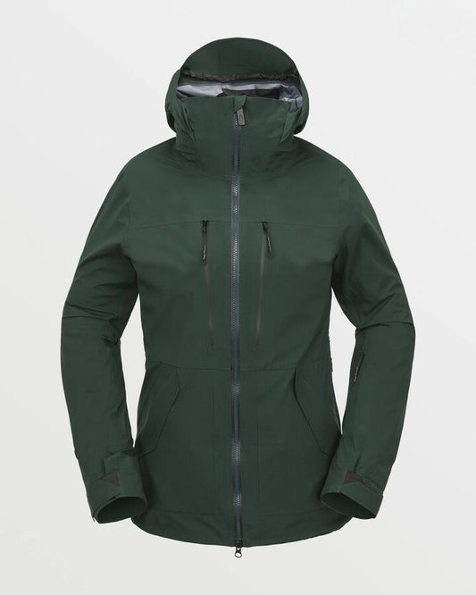 Image of Coats & Jackets. Product name - Volcom Womens Vs 3L Stretch Gore-Tex Snow Jacket Scarab in Scarab colour by brand - Volcom