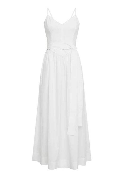 Image of a model wearing Dress. Productname: Quinn Midi Dress in White colour by brand - MOS The Label