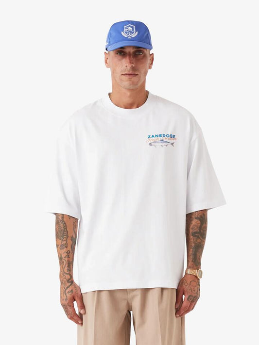 Image of T-Shirts. Productname: Zanerobe Fresh Sardines Flow Tee in White colour by brand - Zanerobe