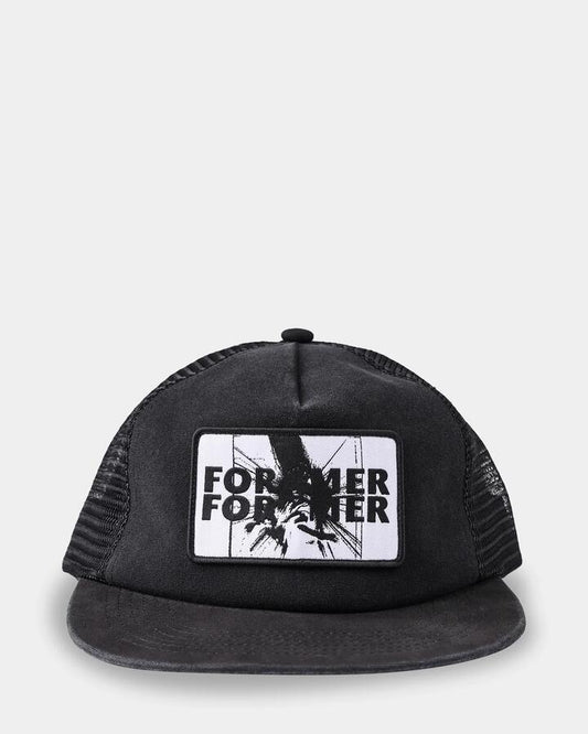 Image of Hats. Productname: Former - Mens Splinter Trucker Cap - Black - in Black colour by brand - Former