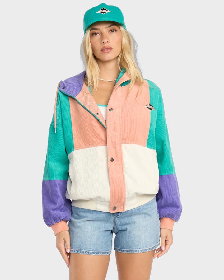 Image of Coats & Jackets. Product name - Billabong Womens Set The Tone Casual Jacket Aqua Haze in Aqua Haze colour by brand - Billabong