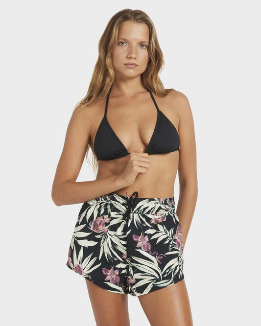 Image of Swimwear. Productname: Roxy - Womens No Bad Waves 2" Boardshorts - Anthracite Wind Swept Floral - in Anthracite Wind Swept Floral colour by brand - Roxy
