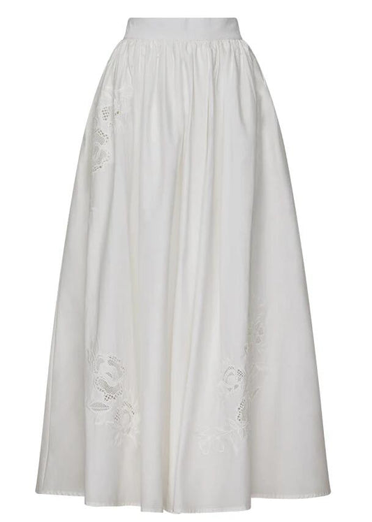 Image of a model wearing Skirts. Productname: Isadora Midi Skirt in Pearl colour by brand - MOS The Label