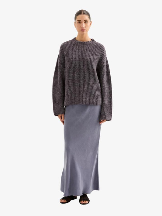 Image of a model wearing Skirts. Productname: Nude Lucy Devin Tencel Maxi Skirt in Indigo colour by brand - Nude Lucy