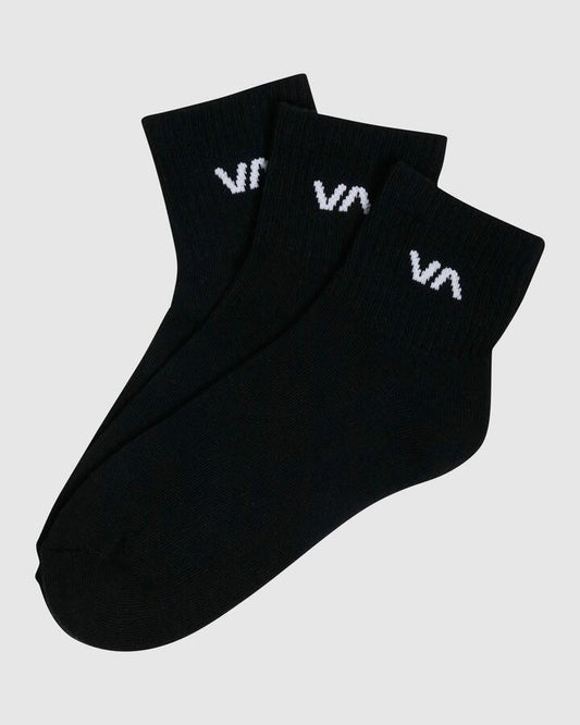 Image of Socks. Productname: RVCA - Womens Va Mini Crew Socks - Black Black - in Black Black colour by brand - RVCA