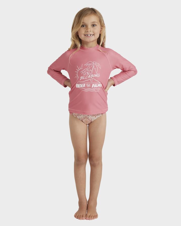 Image of Coats & Jackets. Product name - Billabong Girls 0-5 Under The Palm Rash Vest Coral in Coral colour by brand - Billabong