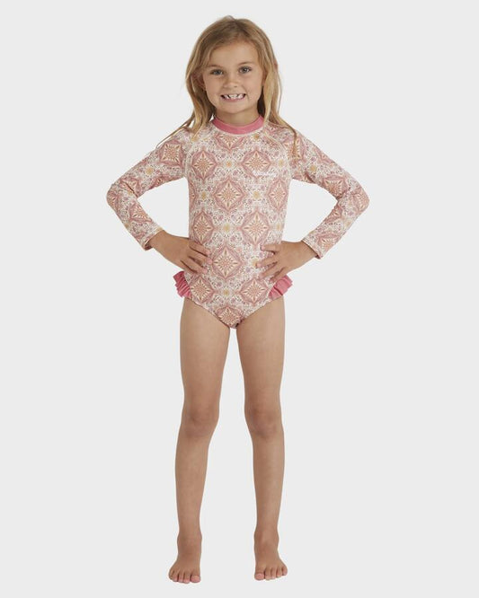 Image of Coats & Jackets. Product name - Billabong Girls 0-5 Just For You Rash Vest Whitecap in Whitecap colour by brand - Billabong