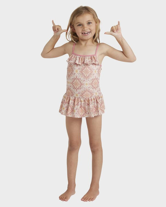 Image of Swimwear. Product name - Billabong Girls 0-5 Just For You One Piece Swimsuit Whitecap in Whitecap colour by brand - Billabong