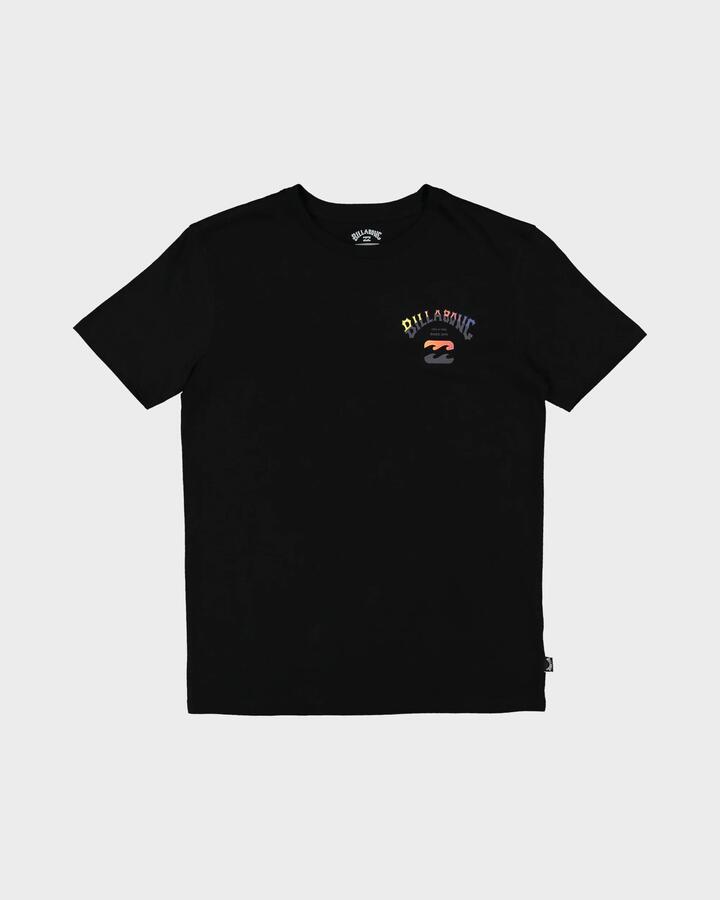 Image of a model wearing Tops. Productname: Billabong - Boys 2-7 Arch Fade T-Shirt - Black - in Black colour by brand - Billabong