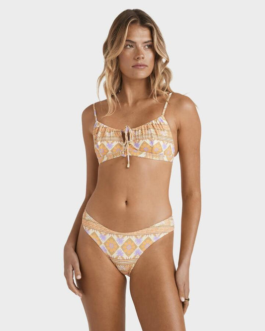 Image of a model wearing Tops. Productname: Billabong - Womens Just For You Coco Bralette Bikini Top - Sunstone - in Sunstone colour by brand - Billabong