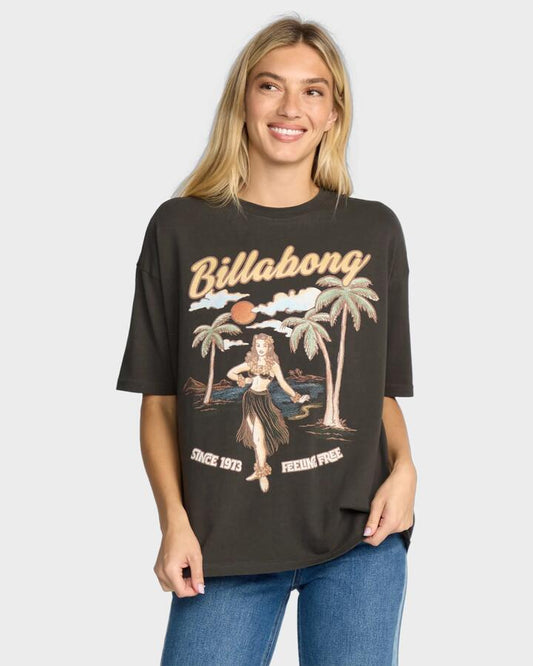 Image of T-Shirts. Product name - Billabong Womens My Sunny Girl T-Shirt Off Black in Off Black colour by brand - Billabong