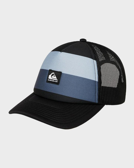 Image of Hats. Productname: Quiksilver Mens Emu Coop Trucker Cap Black Momentum - in Black Momentum colour by brand - Quiksilver