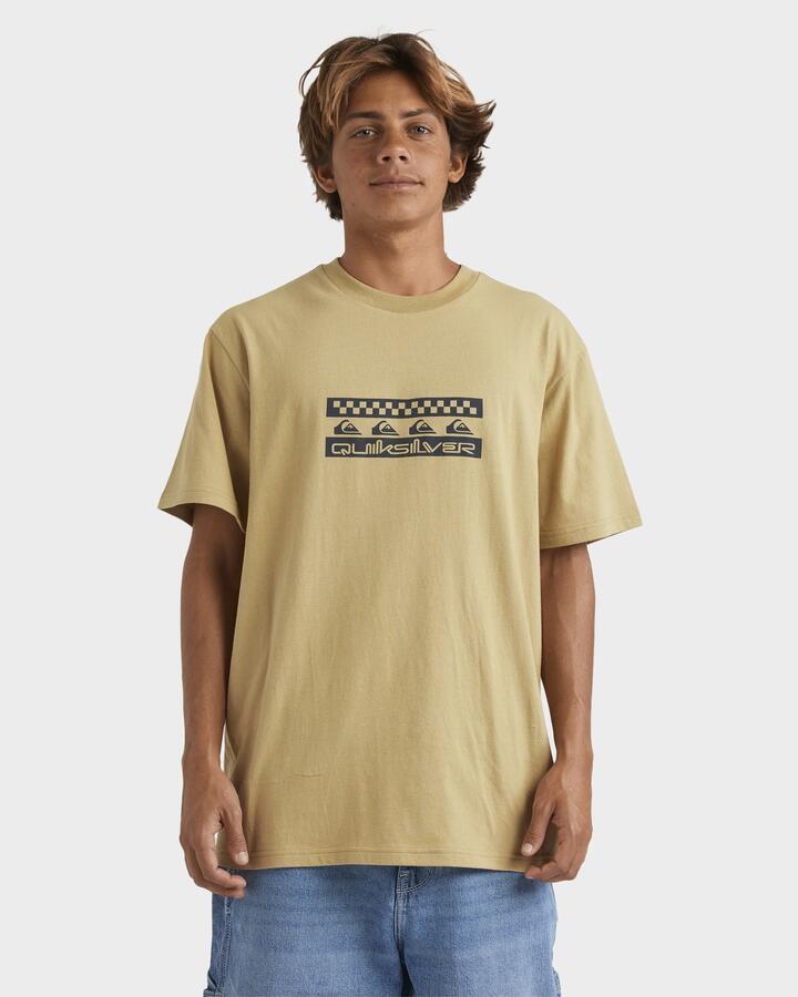 Image of T-Shirts. Product name - Quiksilver Mens Comp Check T-Shirt Sponge in Sponge colour by brand - Quiksilver
