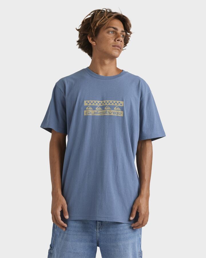 Image of T-Shirts. Product name - Quiksilver Mens Comp Check T-Shirt China Blue in China Blue colour by brand - Quiksilver