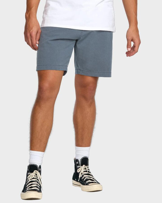 Image of a model wearing Shorts. Productname: Billabong - Mens Crossfire 18" Hybrid Shorts - Midnight Blue - in Midnight Blue colour by brand - Billabong